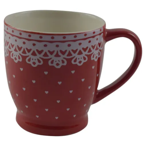 Cana ceramica dantelata cu buline 200 ml
