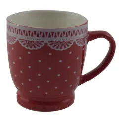Cana ceramica dantelata cu buline 200 ml