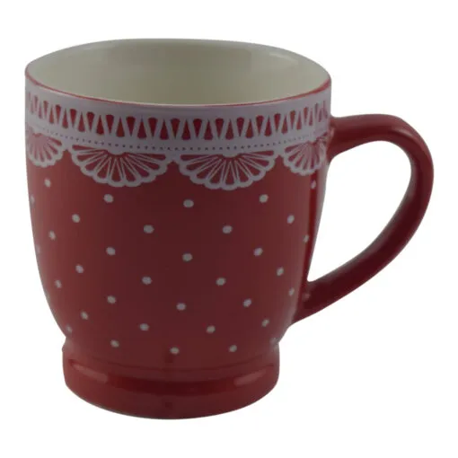 Cana ceramica dantelata cu buline 200 ml
