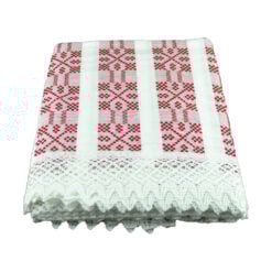Fata de masa artizanat 140x120 CM Alb/Rosu