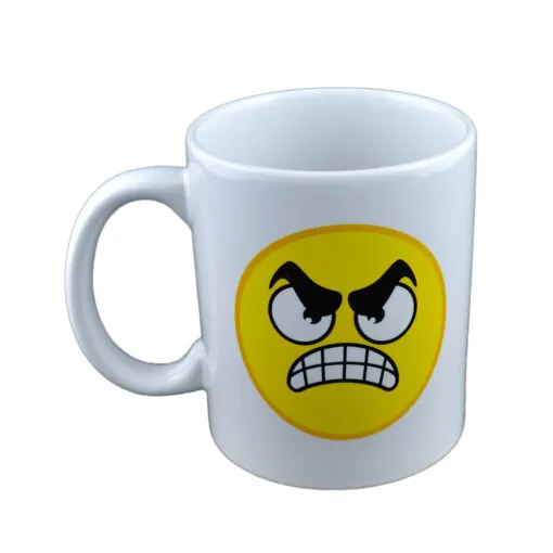 Cana Funny Emotes realizata din ceramica decorata cu emoji - Design Angry