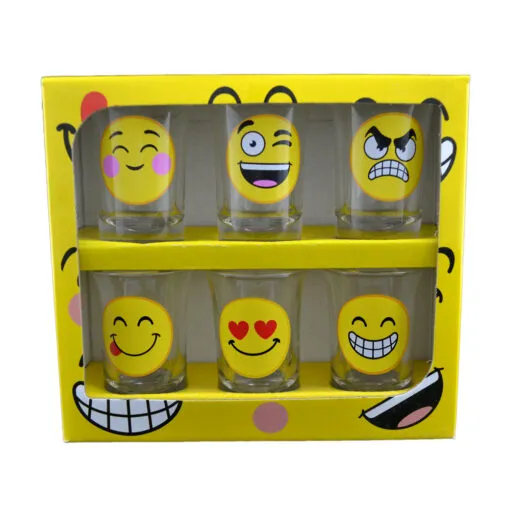 Set 6 pahare shot din sticla Emotes 35 ml