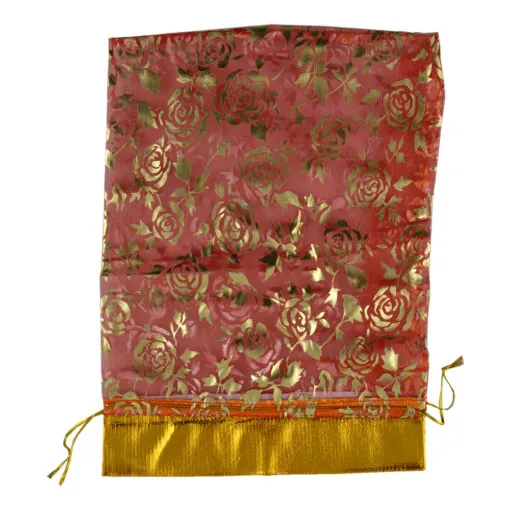 Saculet realizat din organza - 2 modele cu decor auriu