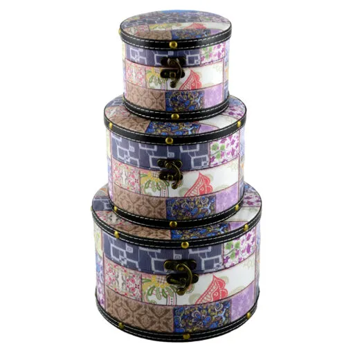 Set 3 cutii pentru depozitare realizate din lemn - Design Elegant - Diferite modele