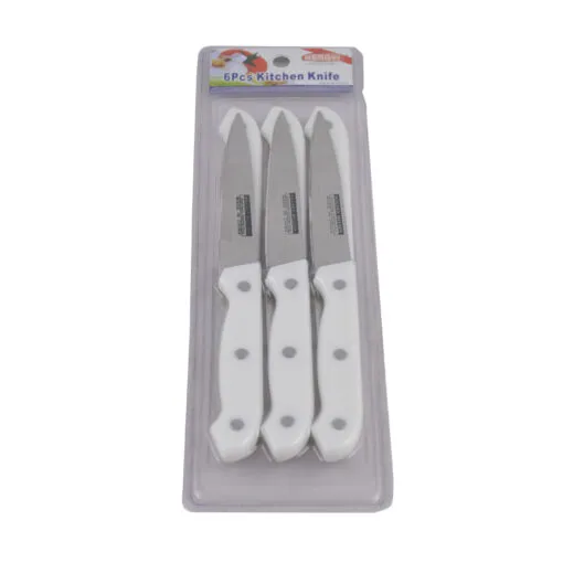 Set 6 cutite de bucatarie 29 CM din inox si cu manere din plastic