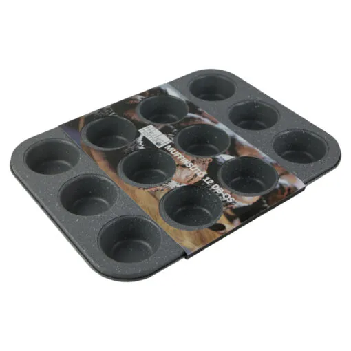Tava pentru 12 briose/muffin din aluminiu