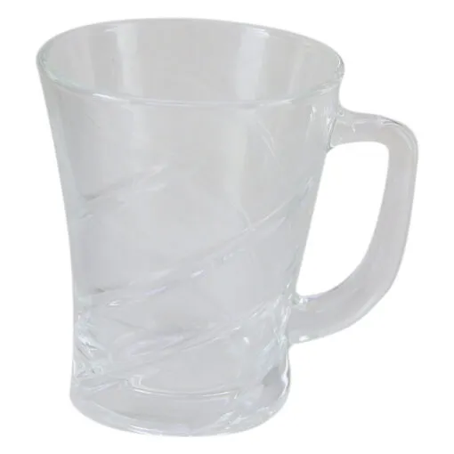 Set 6 cani din sticla transparenta 9 CM Cappucino