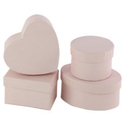 Set 4 cutii cadou 12/10/9/12 CM - Pink deschis