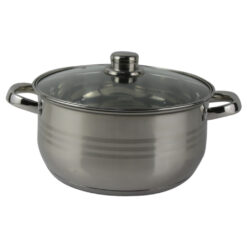 Oala inox cu capac din sticla 5.5 L
