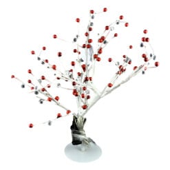 Decoratiune de craciun - Copac cu globuri rosii si leduri