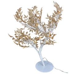 Decoratiune de craciun - Copac cu frunze aurii si leduri