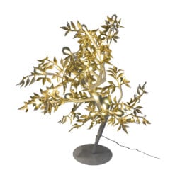 Decoratiune de craciun - Copac cu frunze aurii si leduri