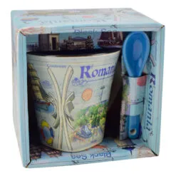 Cana cu lingurita realizate din ceramica - Design Monumente Istorice Din Romania - Diferite modele (Tip 1)