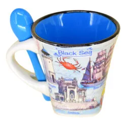 Cana cu lingurita realizate din ceramica - Design Monumente Istorice Din Romania - Diferite modele (Tip 1)