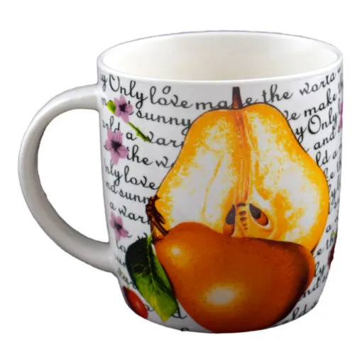 Cana realizata din ceramica - Design Fruits & Texts - Diferite modele (Tip 1)