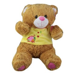 Urs de plus in tricou galben 28 CM