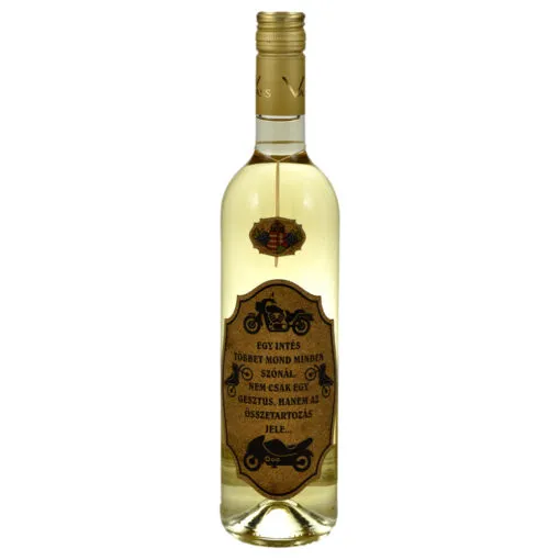 Vin alb 0.75l cu eticheta din pluta gravata cu laser - Design "Egy intes tobbet er..."