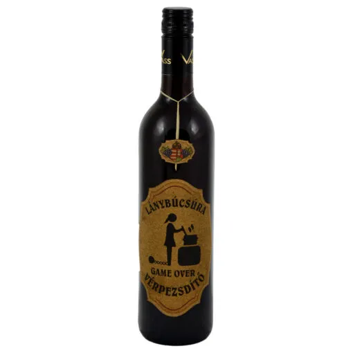 Vin rosu 750 ml "Leanybucsura Verpezsdito"cu eticheta din pluta - Laser