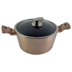 Oala Berlinger Haus 4.1 L din aluminiu cu capac sticla - Rose Gold (Model 2)