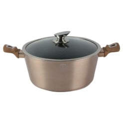 Oala marmorata cu capac 28 CM Berlinger Haus - Colectia Rose Gold