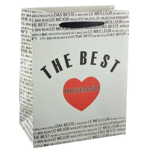 Punga cadou din hartie laminata 18x23 CM - A legjobb ferj/The best husband