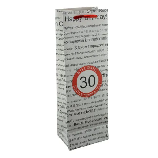 Punga cadou pentru bauturi realizata din hartie laminata - Boldog szuletesnapot 30/Happy birthday 30