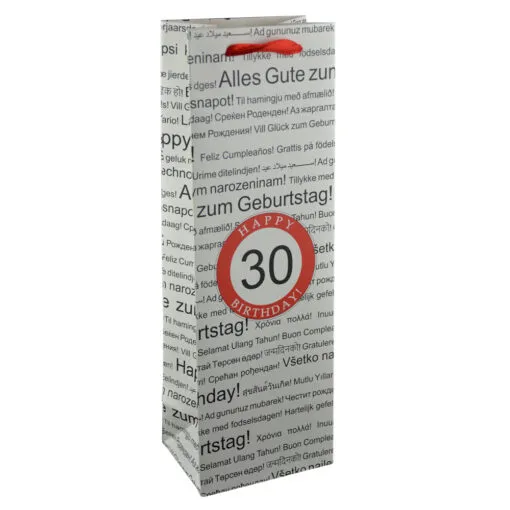 Punga cadou pentru bauturi realizata din hartie laminata - Boldog szuletesnapot 30/Happy birthday 30