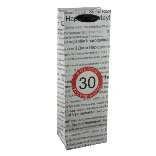 Punga cadou pentru bauturi realizata din hartie laminata - Boldog szuletesnapot 30/Happy birthday 30