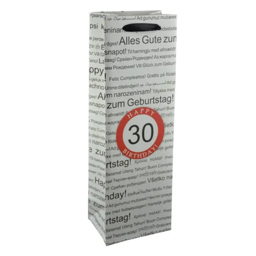 Punga cadou pentru bauturi realizata din hartie laminata - Boldog szuletesnapot 30/Happy birthday 30