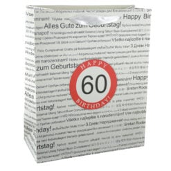 Punga cadou din hartie laminata 26x32 CM - Boldog szuletesnapot 60/Happy birthday 60