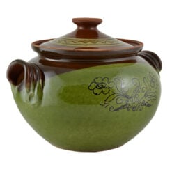 Oala de sarmale din ceramica colorat cu motive traditionale 9 L