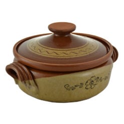Oala de sarmale din ceramica colorat cu motive traditionale 2 L