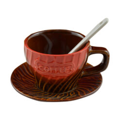 Set ceasca cu farfurie si lingurita realizate din ceramica - Design Coffee - Diverse modele