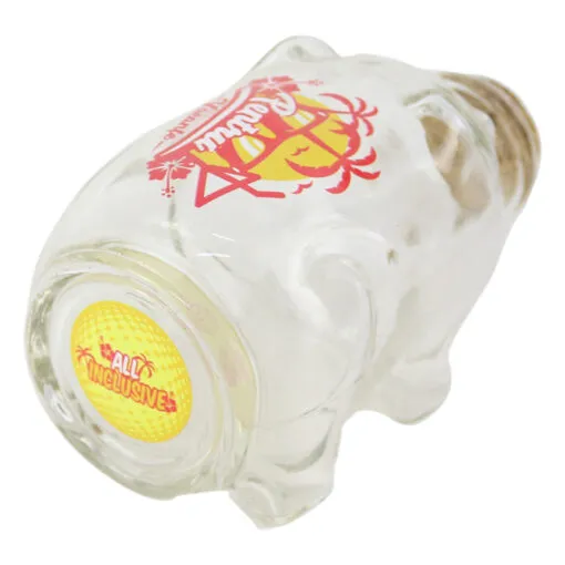 Pusculita din sticla "Pentru Vacante/All inclusive" 13x8 CM