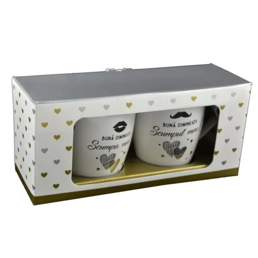 Set 2 cani Wedding din ceramica 300 ml - "Scumpa mea/Scumpul meu"