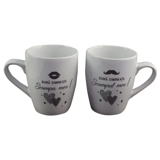 Set 2 cani Wedding din ceramica 300 ml - "Scumpa mea/Scumpul meu"