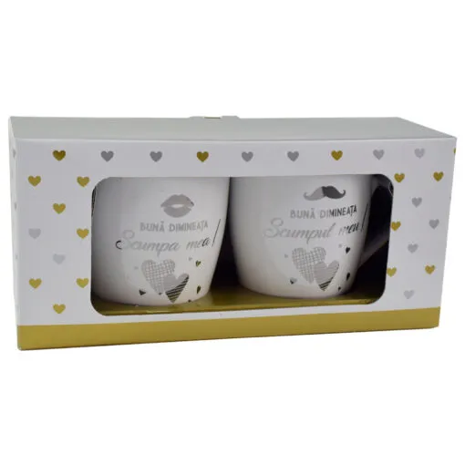 Set 2 cani Wedding din ceramica 300 ml - "Scumpa mea/Scumpul meu"
