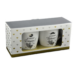 Set 2 cani Wedding din ceramica 300 ml - Jo reggelt Dragam!/Jo reggelt Kedvesem!