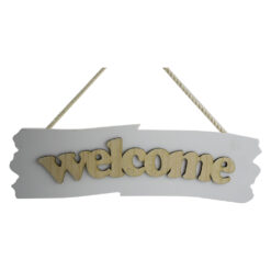 Decoratiune usa realizata din lemn - Welcome/Sweet Home