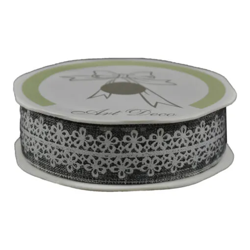 Rola panglica din iuta Gri 25 mm x 10 mm