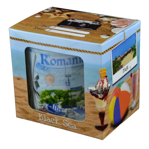 Cana realizata din ceramica in cutie - Design Black Sea (Model 1)