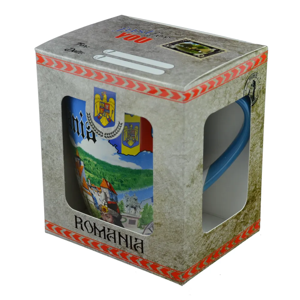 Cana realizata din ceramica in cutie - Design Castelul Bran - Diverse modele (Model 2) Cana realizata din ceramica in cutie - Design Castelul Bran - Diverse modele (Model 2)