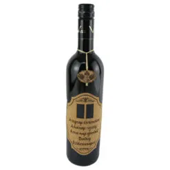 Vin rosu 0.75l cu eticheta personalizata din pluta - Design "A tegnap tortenelem..."
