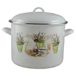 Oala emailata cu capac 10.4 L - Design Lavanda