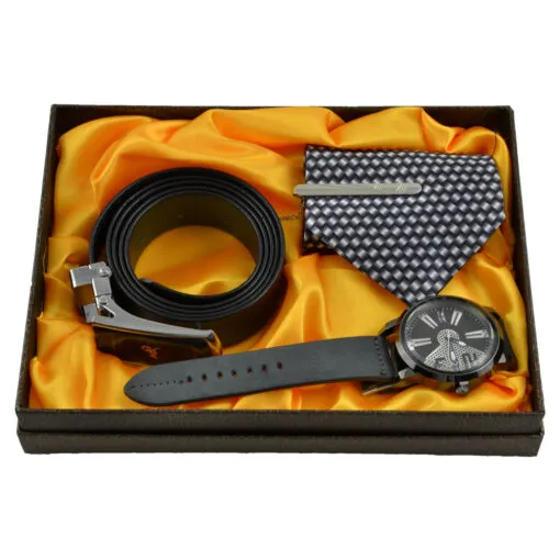 Set cadou 3 piese pentru barbati - Ceas/Curea/Cravata