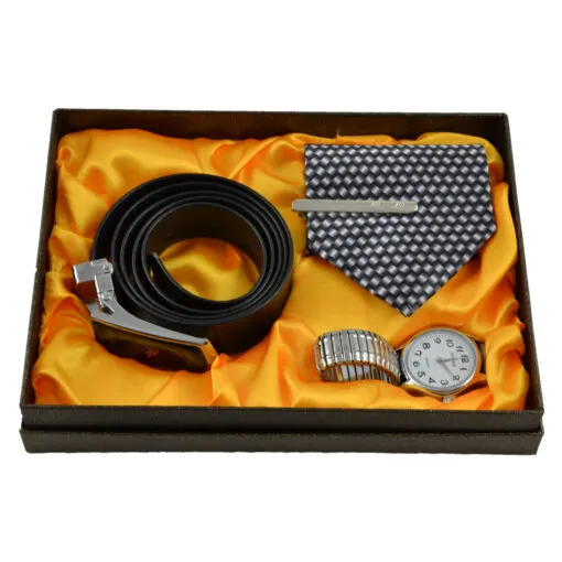 Set cadou 3 piese pentru barbati - Ceas/Curea/Cravata