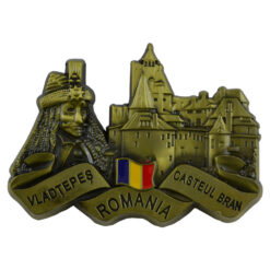 Magnet frigider din metal Vlad Tepes/Castelul Bran 8.5x6 CM