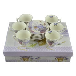 Set 6 cesti cu farfurii din cermica - Lavanda Passion