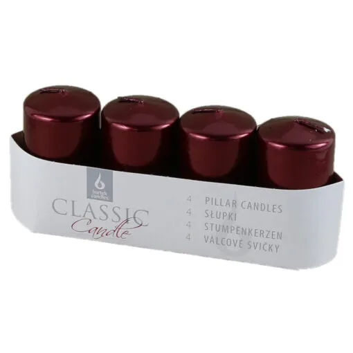Set 4 lumanari advent Bordo metalizat