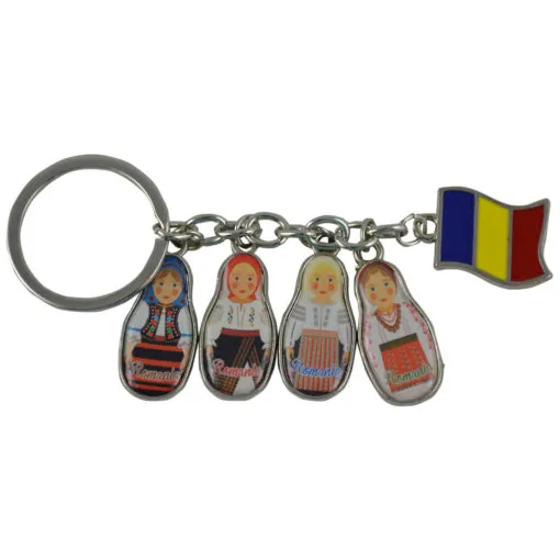 Breloc realizat din metal - Design traditional romanesc